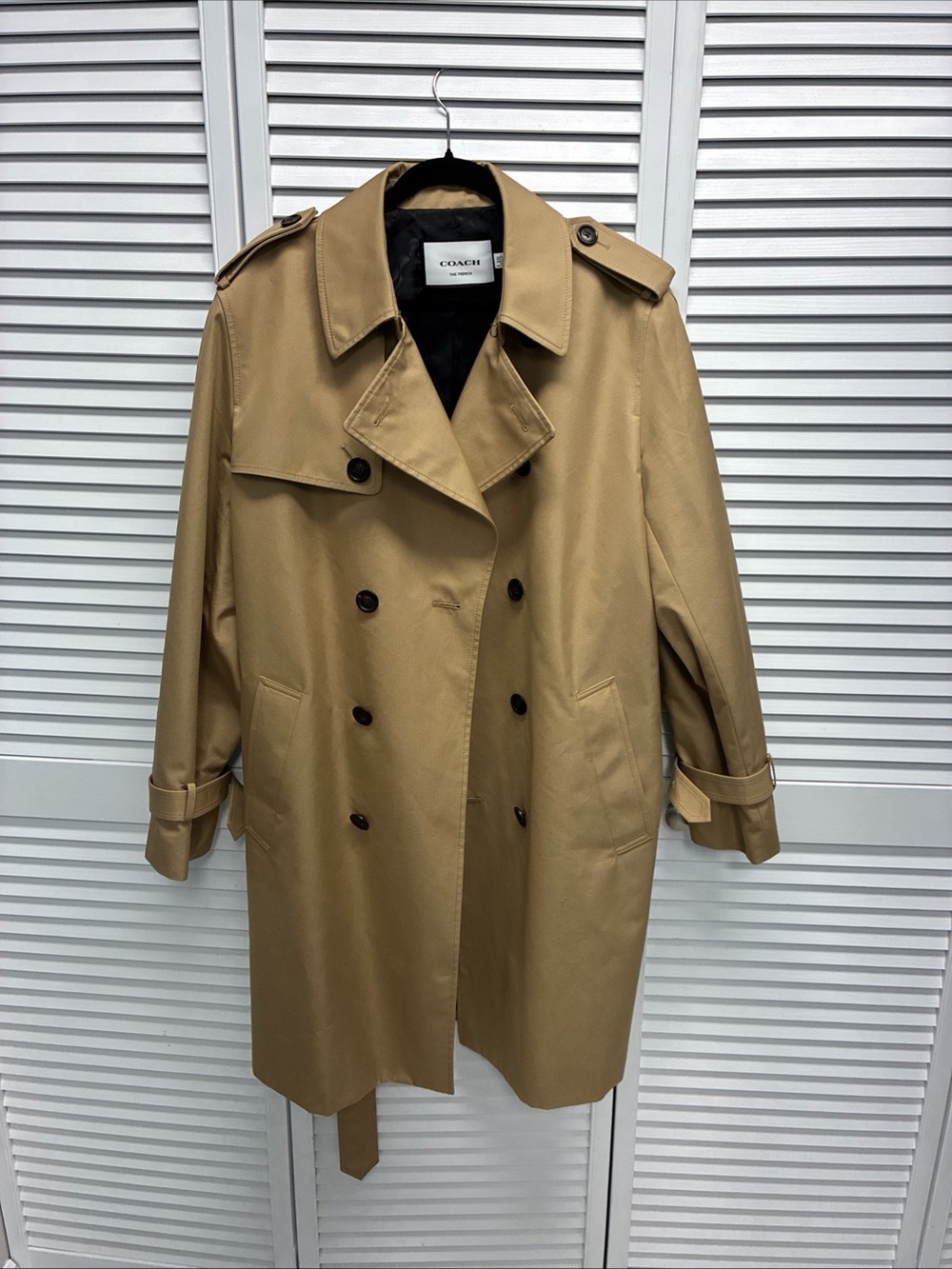 Coach Tan Double-Breasted Trench Coat
